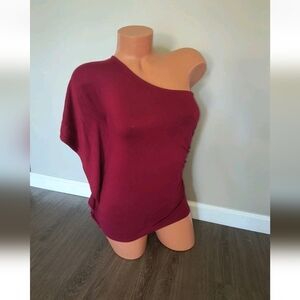 Express Red One Shoulder Kimono Sleeve Shirt Top Women's Size XS